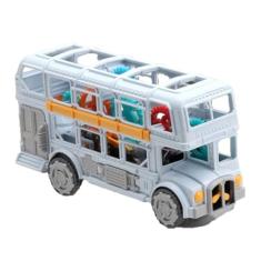 Ônibus Retrô Genérico Brinquedo Luz Engrenagem Som Cinza 3 Anos