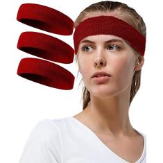 Tanluhu Faixas de cabelo esportivas para malhar, execise, tênis, basquete, corrida – tecido felpudo atlético de algodão para homens e mulheres