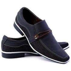 Sapato Social Thor Masculino Venetto Bico Quadrado Conforto, Azul, 40