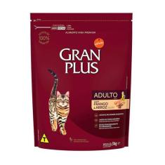 Ração Granplus para Gatos Adultos Sabor Frango e Arroz - 3kg - Gran Pl