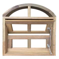 Janela de Madeira Vitro Basculante em Arco de Itaúba Esquadrias Longo 