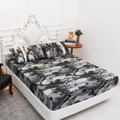 Lençol Queen Estampado Com Elástico Malha 100% Algodão Macio - Meta Ma