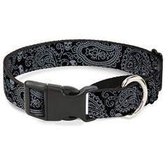 Buckle-Down Coleira para cães martingale - Bandana/caveiras roxa/branca - 2,54 cm de largura - serve para pescoços de 38,1-66,04 cm - Grande
