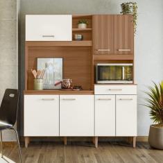 Cozinha Compacta 7 Portas 1 Gaveta Yara Ipe/ Off White