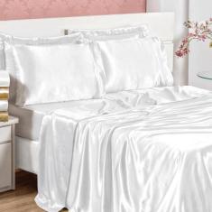 Jogo de Cama Queen Sublime Branco Valle Enxovais 4 peças