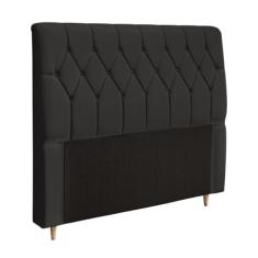 Cabeceira para cama box casal istambul dobuê 1.40M com capitonê suede preto