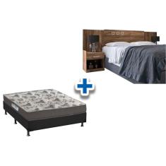 Cama Box Casal crc + Colchão iso 100 Ortobom + Cabeceira Plus Demolição