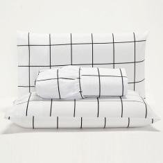 Jogo De Lençol Minimalist Queen 3 Peças Percal 180 Fios Macio - Branco