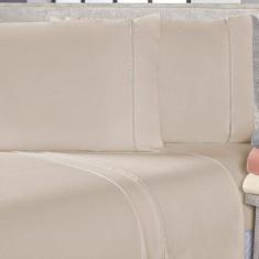 Jogo De Cama Lençol Sofist Ponto Palito 400 Fios Toque Macio Casal Kin