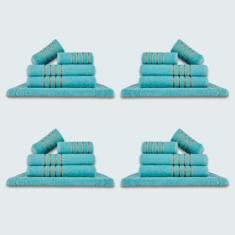 Jogo De Toalhas 20 Ps Coleo Montreal 100% Algodo Verde Aqua - Toalhas 