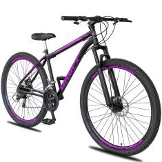 Bicicleta Aro 29 Dropp Sport Aço Carbono 21 Marchas Vel Freio a Disco e Suspensão