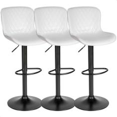 Banqueta Alta Giratória Com Encosto Cozinha Bar Kit 03 Un prime.office