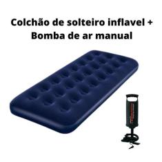 Colchão Inflável Solteiro Bestway + Bomba de Ar Manual