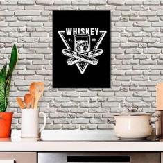 Quadro Decorativo Whiskey Club 45x34Cm Moldura Preta - Quadros On-Line