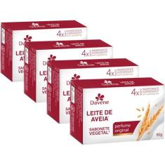4UN Sabonete Vegetal Leite De Aveia Classico 90g  Davene