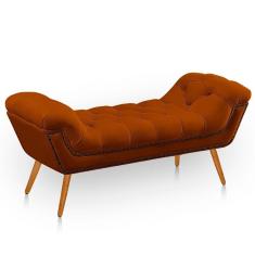 Recamier Estofada Casal Queen Ayla Veludo Cor Terracota