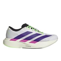 adidas Tênis masculino Adizero Evo Sl M, Branco/Roxo universitário/Lime Burst, 10 Wide