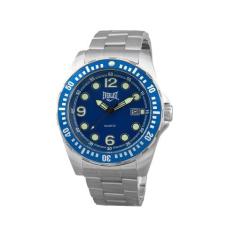 Relógio Pulso Everlast Masculino Aço Calendário Azul E474