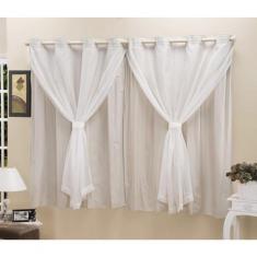 Cortina Blackout Pvc Com Tecido Voil 2,80 M X 1,60 M Bege