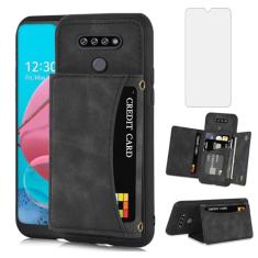 Asuwish Capa de telefone para LG K51/Reflect LTE/Q51 Capa carteira com protetor de tela de vidro temperado e suporte de cartão, acessórios para celular LGK51 K 51 51K L555DL 2020 LGK51Phone LG51Capas