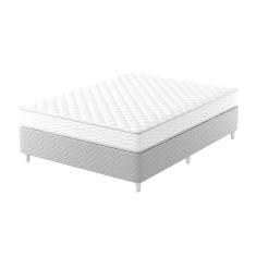 cama box com colchão viúva howie espuma d33 (17x128x188) branco e cinza