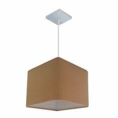 Lustre Pendente Quadrado Md-4058 C pula Em Tecido 21/25x25cm