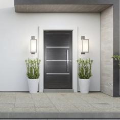 Porta de Aluminio Lambril Pivotante 220x120cm com Puxador Preto