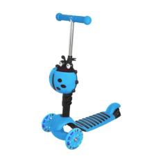 Patinete Infantil 2 em 1 Joaninha 3 Rodas com Luz Wellmix Azul