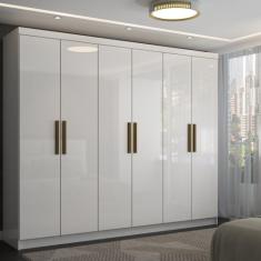 Guarda-Roupa Casal Odisseia 6 Portas 2 Gavetas Branco - Panorama Móvei