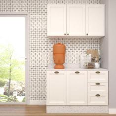 Cozinha Modulada Aurora Provençal 120cm Conjunto Clássico - Casa Lar S