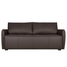 Sofá Living 3 Lugares Sala de Estar 220cm Virtus L07 Couro Marrom Café