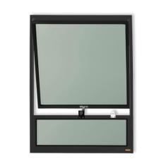 Janela de Alumínio Maxim-ar com Bandeira 80x80cm Vidro Mini Boreal Plu