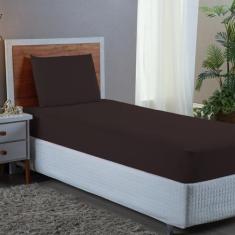 Jogo Lençol Cama Box Solteiro com Elástico e Fronha 400 Fios 02 Peças 