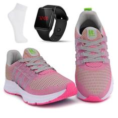 Kit Tênis Academia Feminino + Relógio Digital LED + Meia - It Shoes, 3