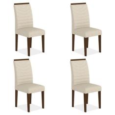 Conjunto 4 Cadeiras Lima Imbuia/ Bege - A Móveis Arapongas, Imbuia/beg