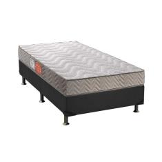 Cama Box Solteiro: Colchão Espuma D45 Paropas Pasquale Clean + Base Crc Suede Gray(88X188)