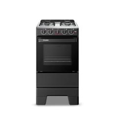 Fogão a Gás Mesa Inox e Forno 50L Limpa Fácil Esmaltec IDEAL POP F4ISP Cor Preto 4 bocas