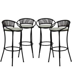 4 Banquetas Havaí Branco Gelo