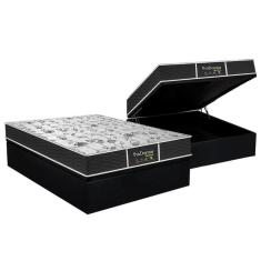 Cama Box Baú Casal: Colchão Molas Probel Prolastic Prodormir Sleep + Base Crc Courano Black(138X188)