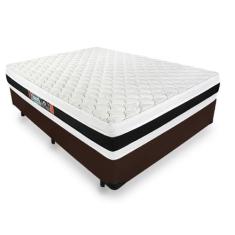 Cama Box Casal + Colchão De Espuma D45 - Castor - Black White Double F