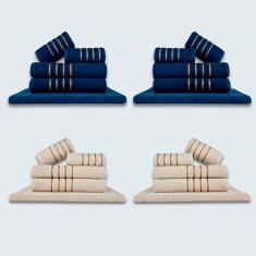 Jogo De Toalhas 20 Pçs Coleção Montreal 100% Algodão Az+bg