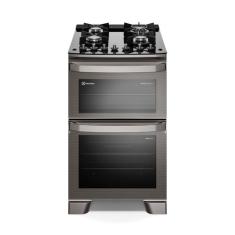 Fogão 4 bocas Electrolux Cinza Experience Mesa de Vidro, 2 fornos e PerfectCook360 (FE4DG)