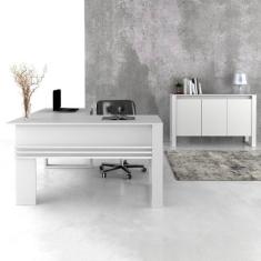 Conjunto 2 Peças com Mesa para Escritório em L e Armário Multiuso Baix