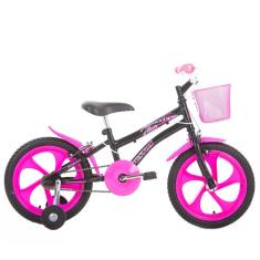 Bicicleta Infantil com Cesta Houston Aro 16 Tina Preta
