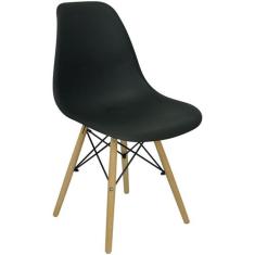 Cadeira Charles Eames Eiffel Wood Design Preto Preta - Magazine Roma