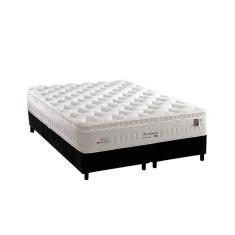Cama Box Queen: Colchão Molas MasterPocket Ensacadas Anjos   Impressione + Base CRC Suede Black(158x198)