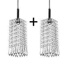 Kit 2 Lustres Pendente De Cristal Acrilico Clearcrillic