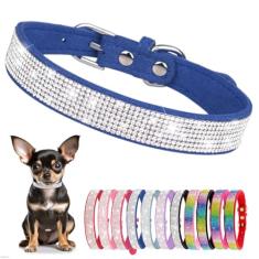 Coleira de cachorro com strass para cães pequenos, diamante brilhante, brilhante, cristal, linda, joia, filhote de estimação, coleiras para animais de estimação, PP, PP, médio, grande, raças, meninas,