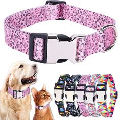 Coleira fofa para cães PP pequenos, médios e grandes, coleira para animais de estimação de nylon macio, estampa 3D, estampas multicoloridas, coleiras ajustáveis para cães, meninas, meninos,