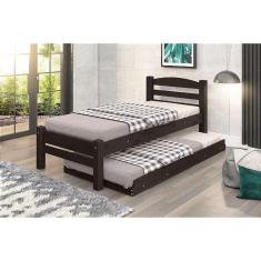 Bicama de Solteiro Madeira Maciça cor Tabaco